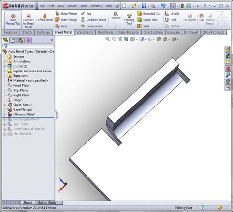 sheet metal toolbar solidworks|auto relief solidworks sheet metal.